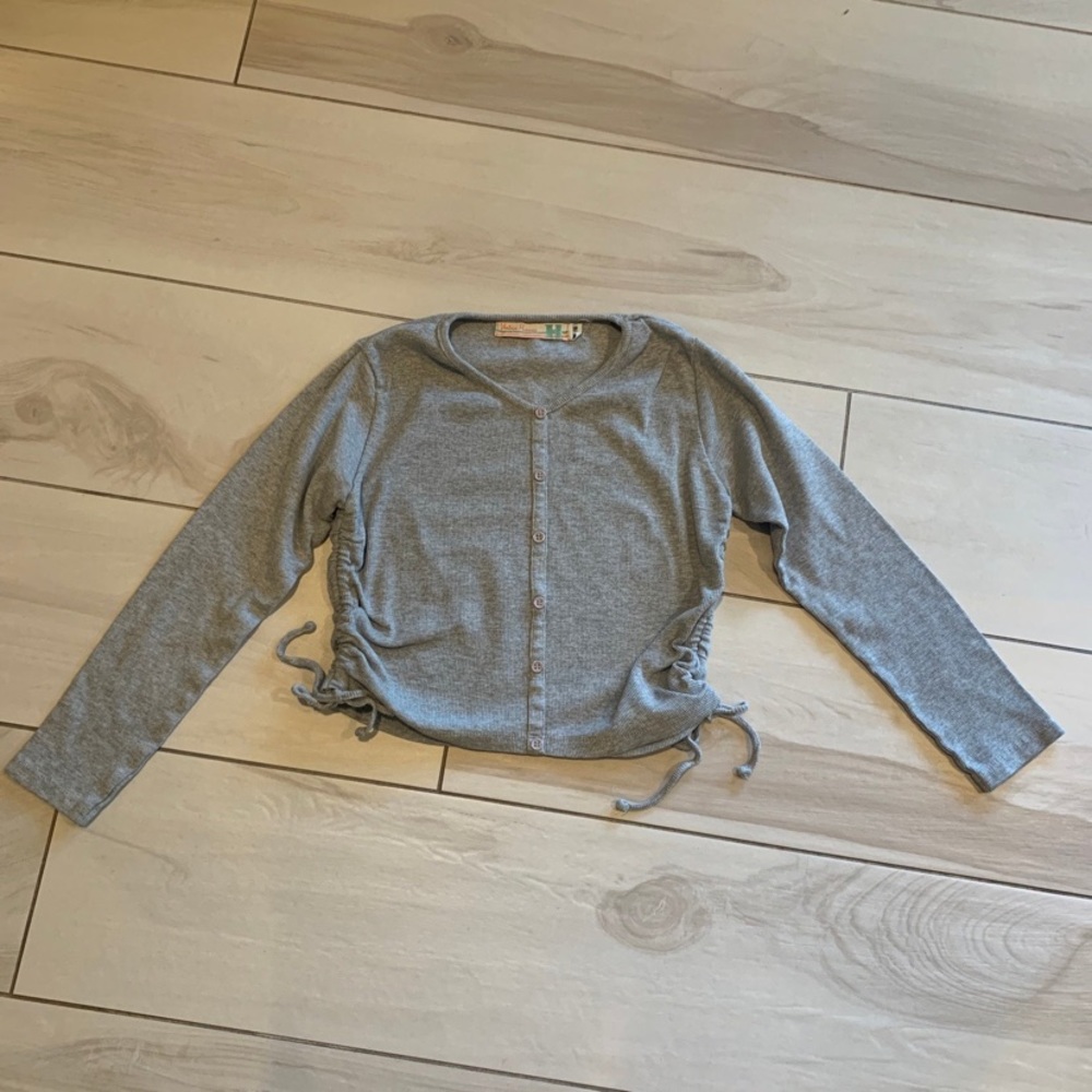 Vintage Havana long sleeve gray grey crop top t-shirt girl junior sz. XL/16.